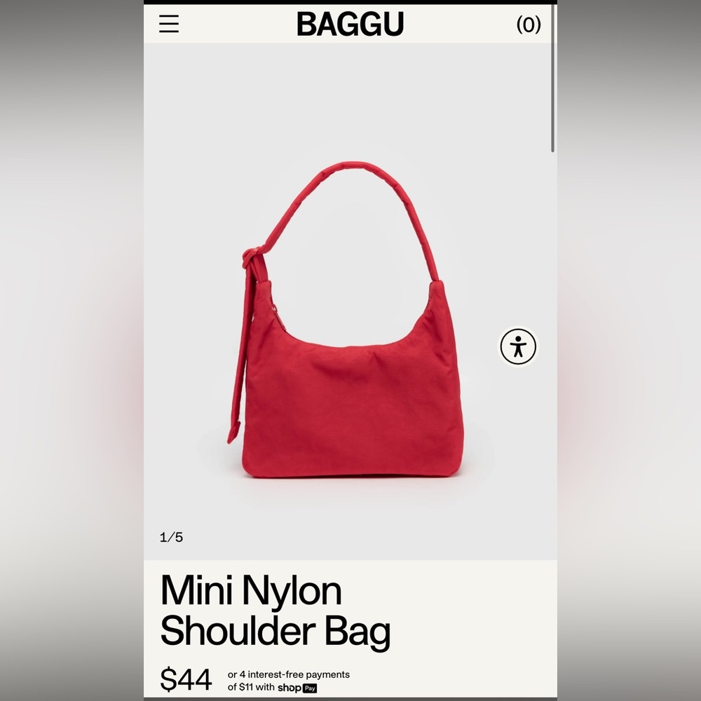 Baggu Red Mini Nylon Shoulder Bag
